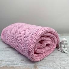 Хлопковый плед (50%) на кровать Прованс Дино зигзаг Розовый 130х170 см