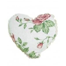 Подушка декоративная Прованс Сердце Large Pink Rose с кружевом 