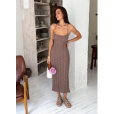 Сукня Art Knit Мереживо тауп S/M з відкритою спиною