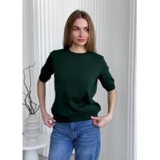 Футболка базова ARTKNIT жіноча в'язана М смарагд(40595)