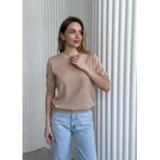 Футболка базова ARTKNIT жіноча в'язана М бежева (40587)