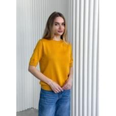 Футболка базова ARTKNIT жіноча в'язана ХL гірчиця (40592)