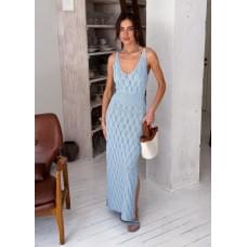 Сукня Art Knit Ажурна довга Блакитна S/M