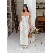 Сукня Art Knit Мереживо молочна S/M з відкритою спиною