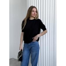 Футболка базова ARTKNIT жіноча в'язана ХL чорна (40580)