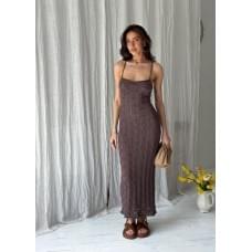 Сукня Art Knit Мереживо кавова S/M з відкритою спиною