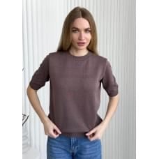 Футболка базова ARTKNIT жіноча в'язана S шоколад (40582)