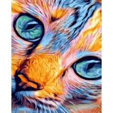   Картина за номерами     Яскравий кіт Rainbow Art  BRM43696 40*50