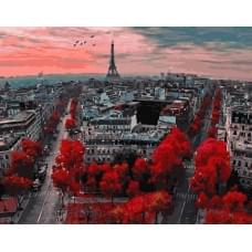   Картина за номерами   Червоні фарби Парижу Rainbow Art  GX4887 40*50