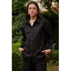 Forly Сорочка з довгим рукавом зі 100% льону Black XL/XXL Чорна LN0058-16-60_XL/XXL