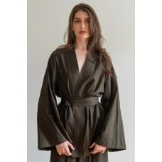 Сорочки Forly Кімоно - сорочка зі льону Military XS/S Хаки LN0071-15-60_XS/S