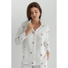 Forly Сорочка з вишивкою з мусліну Blueberry M/L Білий ML0058-39-60_M/L