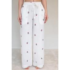 Forly Штани з вишивкою з мусліну Blueberry XL/XXL Білий ML0084-39-09_XL/XXL