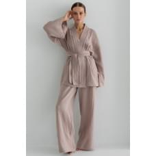 Forly Костюм кімоно з брюками з мусліну Mokko XL/XXL Бежевий ML0060-01-69_XL/XXL