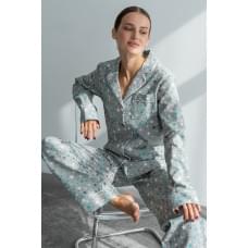 Пижамный костюм Forly из фланели с брюками Blue Stars 2XL Серый 