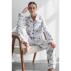 Піжамний бавовняний костюм з брюками Yellow Stars XL  HL0010-57-69_XL