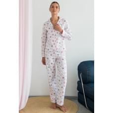 Піжама Forly Піжамний фланелевий костюм з брюками Rose Galaxy M Білий FL0057-25-69_M