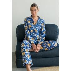 Піжамний фланелевий костюм з брюками Forly Romano XS Синій FL0057-71-69_XS