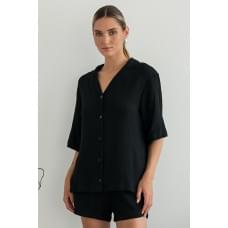 Піжама Forly Костюм з шортами з мусліну Darkness XS/S Чорний ML0081-16-58_XS/S