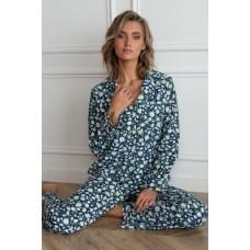 Піжамний фланелевий костюм з брюками Forly Chamomile XL Синій FL0057-53-69_XL
