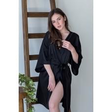 Халат женский шелковый Forly Black ONE SIZE Черный 