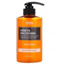 Nourishing aromatic shower gel Honey & Macadamia Body White Musk Kundal 500 ml