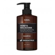 Revitalizing shampoo with honey and macadamia oil Honey & Macadamia Nature Shampoo Basil&Citrus Kundal 500 ml