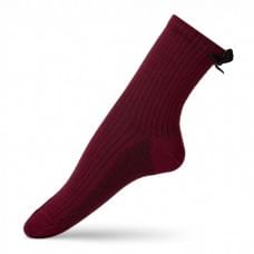 Носки женские вязки рубчик с бантиками V&T Socks бордовые р. 36-40