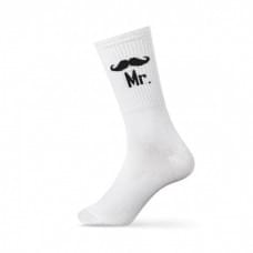 Носки мужские с надписью Mr V&T Socks белые р. 41-45