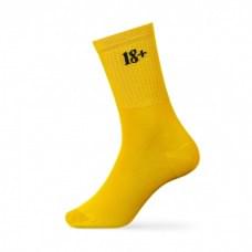 Носки мужские с надписью 18+ V&T Socks желтые р. 41-45